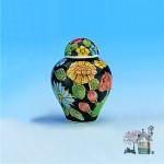 Miniaturowa waza czarna "Różana"