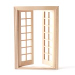 Miniaturowe drzwi podwójne surowe