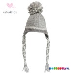 Ubranko Kate4Kids- Czapka szara z pomponem
