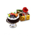 Miniaturowy tort z prezentem