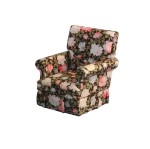 Miniaturowy fotel w kwiaty