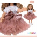Ubranko PAOLA REINA 32 cm-  Spódniczka PUDROWY Róż