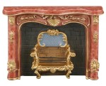 Miniaturowy kominek czerwony