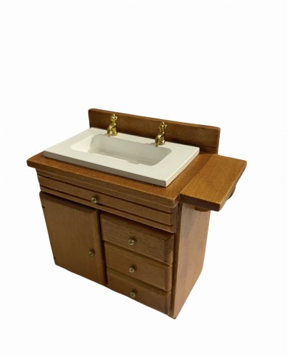 Miniaturowy zlew podwójny drewniany    P/MMD/13