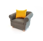 Miniaturowy fotel szary