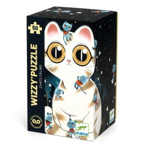 Puzzle DJECO fosforyzujące "Milutkie Kotki- Wizzy" 50 elementów