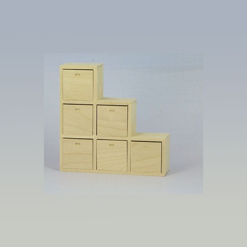 Miniaturowy regał surowy z szufladami       27839