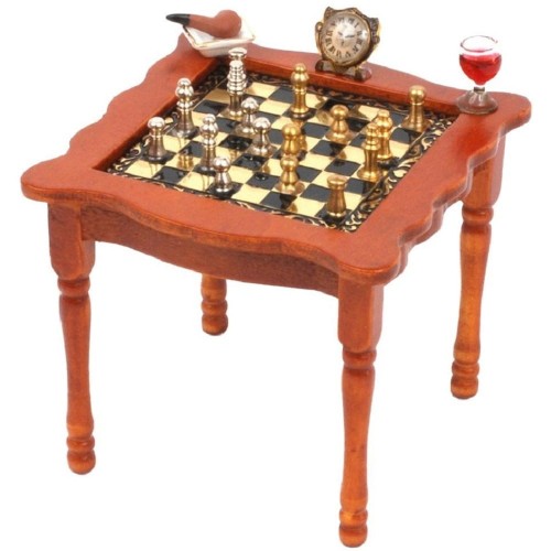 Miniaturowy stolik z szachami            R/825/1