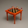 Miniaturowy stolik z szachami            R/825/1