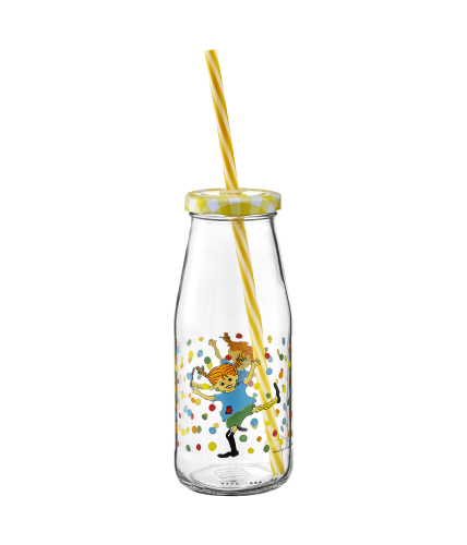 PIPPI Szklana butelka do napojów ze słomką       404-045-01