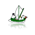 Pin MUMINKI "Rodzina Muminków na żaglówce" 