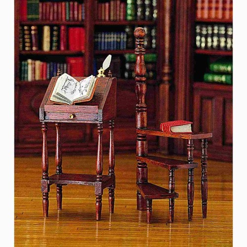 Miniaturowa mównica i schodki biblioteczne DIY