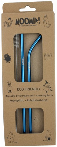 Słomki do napojów metalowe MUMINKI "Moomin Blue"  MS1
