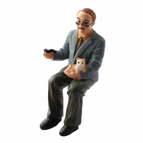 Miniaturowa figurka "Dziadek z kotem"         DP209