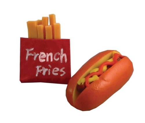 Miniaturowy fast food- frytki i hot dog    D2575