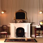 Miniaturowy kominek z balustradą