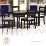 Miniatura Stół czarny z krzesłami