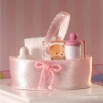 Miniaturowy koszyczek z artykułami dla dziecka