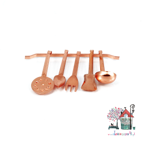 Miniaturowe łyżki kuchenne miedziane