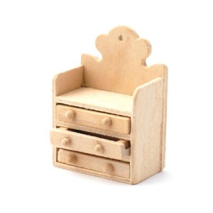 Miniaturowa półka surowa z szufladami