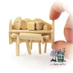 Miniaturowy drewniany zestaw kuchenny