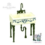 Miniaturowy zlew porcelanowy