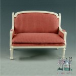 Miniaturowa sofa łososiowa "Ludwik XVI"
