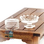 Miniaturowa patera szklana z przykryciem