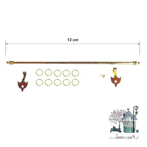 Miniaturowy karnisz metalowy 12 cm