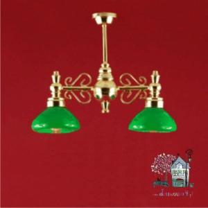 Miniaturowy żyrandol zielony