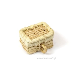 Miniaturowy kosz wiklinowy z pokrywą