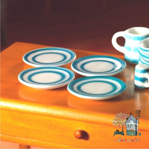 Talerze w błękitne pasy Z/DHE/5550