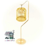 Miniaturowa klatka z kanarkiem na wieszaku