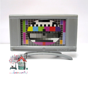 Miniaturowy telewizor srebrny