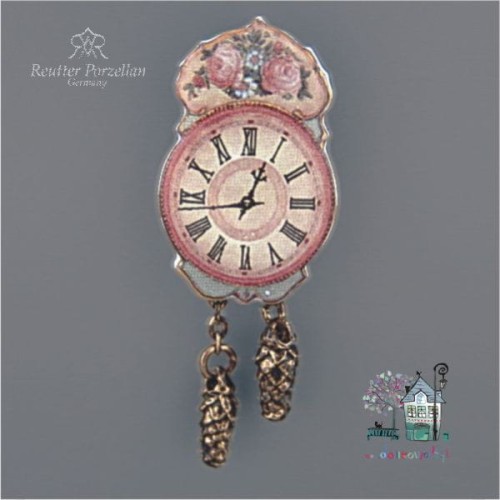 Zegar porcelanowy różany Z/R/405/8