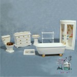 Miniaturowy komplet mebli łazienkowych